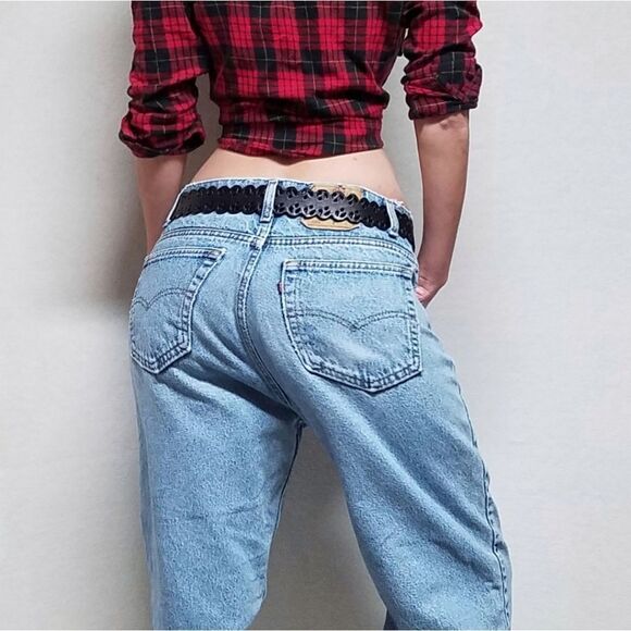 VINTAGE 1991 Levi's 550 Light Wash Distressed Trashed High Rise Grunge Jeans - Picture 5 of 16